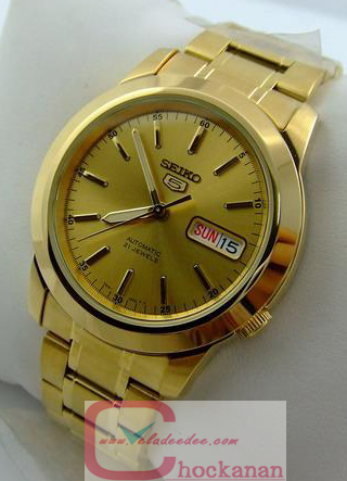 นาฬิกา Seiko 5 Sport Automatic SNKE56K นาฬิกาข้อมือผู้ชาย สายสแตนเลส รุ่น SNKE56K1 - สีทอง SNKE56 Veladeedee
