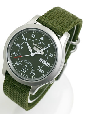 Seiko นาฬิกาข้อมือผู้ชาย สายผ้า Automatic Military Watch รุ่น snk805k2  