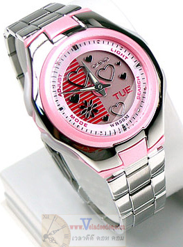 Casio POPTONE นาฬิกาข้อมือผู้หญิง สายเรซิ่น รุ่น LCF-10D-4A - สีชมพู
