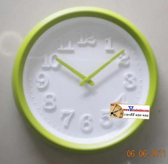 นาฬิกาแขวนตัวเลขใหญ่ MEIDI - CLOCK หน้ากระจก สีเขียว