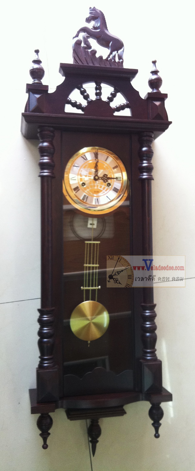 นาฬิกาแขวน ไขลานขนาดใหญ่  120 ซม. ยี่ห้อ POLARIS หัวม้า 9957 ##  หน้าปัดตัวเลขโรมัน## (ตีปลุกทุกครึ่งชั่วโมงและชัวโมง )  ครับ* 