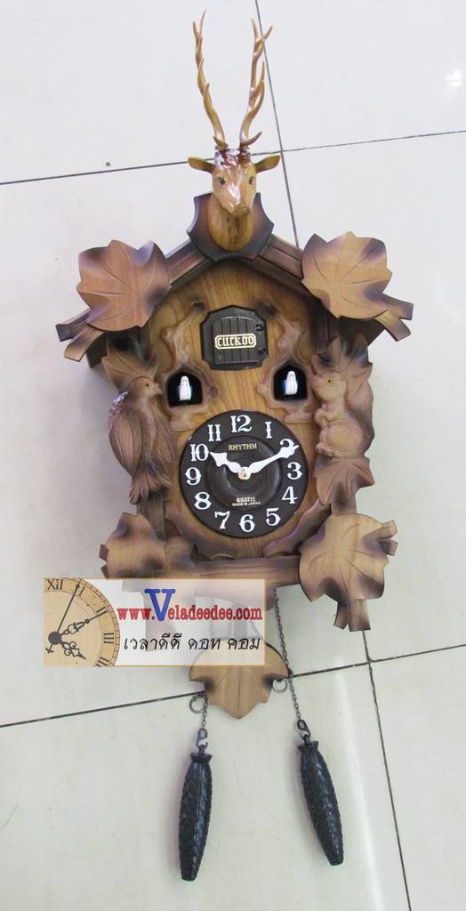 นาฬิกาแขวน Rhythm Cuckoo Clock ตัวเรือนไม้แท้ รุ่น 4MJ233 BR06 (จะมีสินค้าเข้าเร็วๆนี้ครับ)