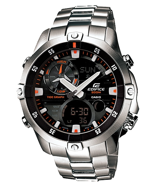 Casio Edifice  นาฬิกาข้อมือสุภาพบุรุษ 2 ระบบ สายแสตนเลส รุ่น EMA-100D-1A1VDF   (ประกันศูนย์เซ็นทรัล1ปี)  
