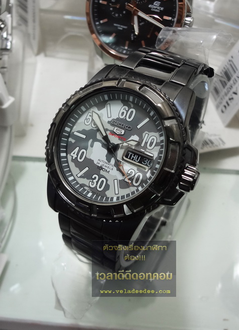 นาฬิกา Seiko (นาฬิกา ไซโก้)  SEIKO 5 AUTOMATIC SRP225K1 Black ip  * 