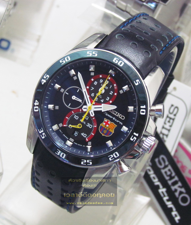 Seiko (นาฬิกา ไซโก้) Gents  Barca Sportura Special Edition Chronograph Watch SPC089P1     