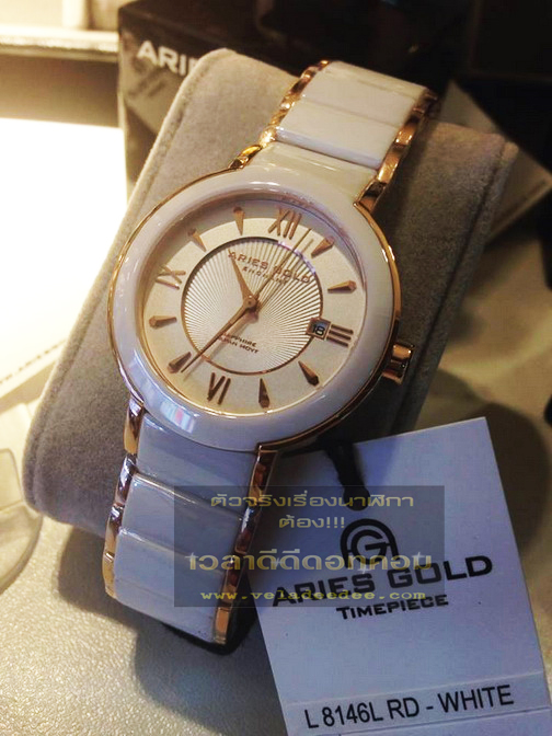 นาฬิกา aries gold SWISS (Sapphire) รุ่น L8146LRD-WHITE (พิเศษลด 50%)
