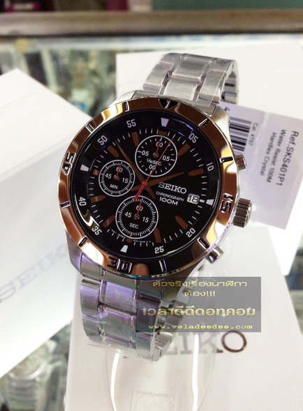 นาฬิกา seiko MEN (นาฬิกา ไซโก้) Sports Chronograph Watch ระบบ (ระบบควอทซ์) รุ่น SKS401P1 