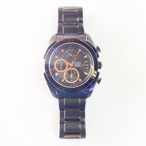 นาฬิกาข้อมือ Alba by seiko (นาฬิกา อัลบ้า) SignA Sport Chronograph Gent  AS6041X1 black ip