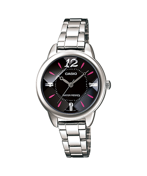 Casio นาฬิกาข้อมือหญิง สายสแตนเลส รุ่น LTP-1387D-1BDF - สีดำ