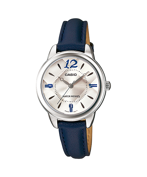 Casio นาฬิกาข้อมือหญิง สายหนัง รุ่น LTP-1387L-2BDF - สีน้ำเงิน