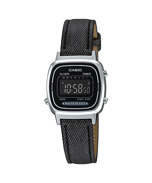 Casio Standard นาฬิกาข้อมือ สายผ้า รุ่น LA670WL-1BDF - สีดำ