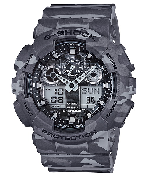 Casio G-Shock นาฬิกาข้อมือผู้ชาย สายเรซิ่น รุ่น GA-100CM-8ADR 