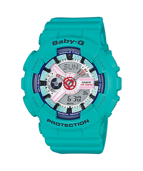 Casio Baby-G นาฬิกาข้อมือผู้หญิง สายเรซิ่น รุ่น BA-110SN-3ADR - Green