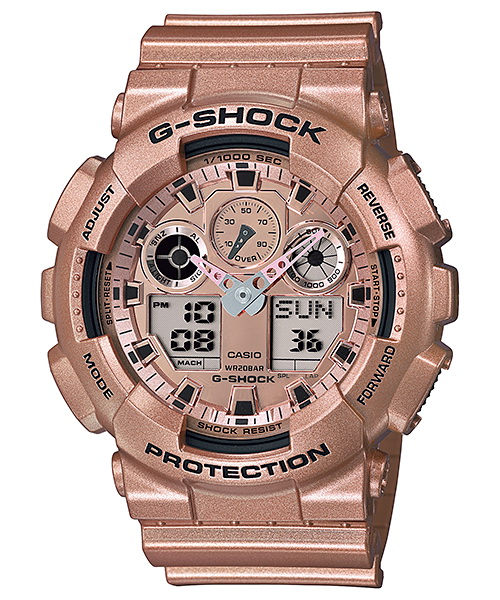นาฬิกา CASIO G-SHOCK (คาสิโอ จี ช็อค) (ประกัน CMG ศูนย์เซ็นทรัล1ปี) รุ่น GA-100GD-9A - Pink Gold 