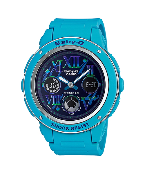 Casio Baby-G นาฬิกาข้อมือสุภาพสตรี สายเรซิ่น รุ่น BGA-150GR-2BDR - สีฟ้า