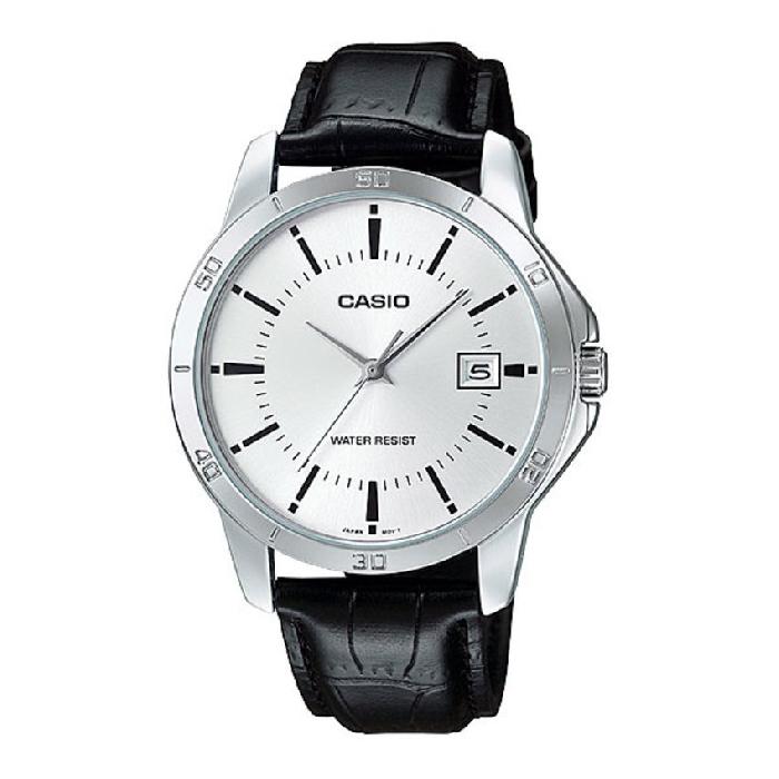 CASIO STANDARD นาฬิกาผู้ชาย - สีขาว สายหนัง รุ่น MTP-V004L-7A