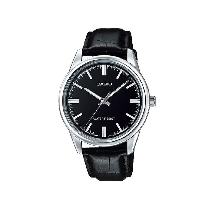 Casio Standard นาฬิกาข้อมือสุภาพบุรุษ สีดำ สายหนัง รุ่น MTP-V005L-1AUDF