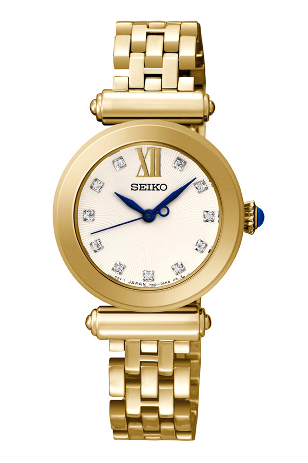 Seiko Quartz นาฬิกาสตรี สายสแตนเลส SWAROVSKI Elements รุ่น SRZ402P1 - Gold 