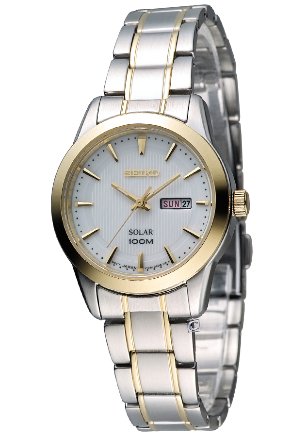 Seiko Solar นาฬิกาข้อมือ สายแสตนเลส รุ่น SUT162P1 - White  