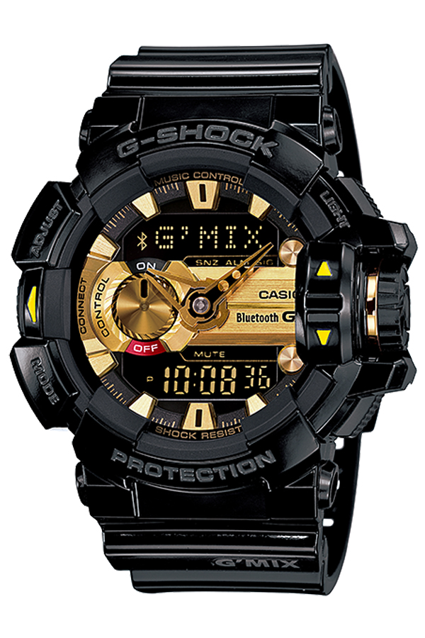 Casio G-shock G'mix Bluetooth? SMART นาฬิกาข้อมือชาย สายยางเรซิ้น รุ่น GBA-400-1A9DR  - สีดำเงา