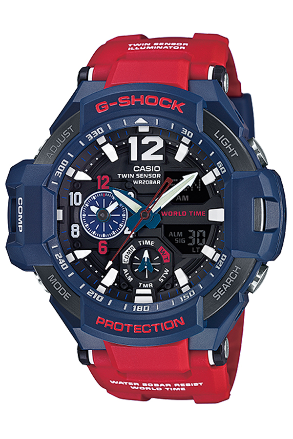 Casio G-shock นาฬิกาข้อมือชาย สายยางเรซิ้น รุ่น GA-1100-2ADR - สีน้ำเงิน