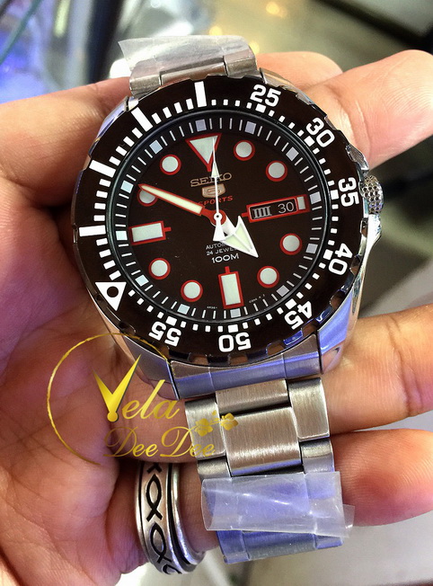 Seiko 5 Sport Automatic นาฬิกาข้อมือผู้ชาย สายสแตนเลส รุ่น SRP603K1- สีดำ -