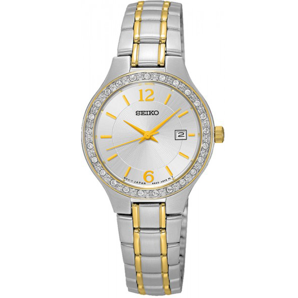 Seiko นาฬิกาข้อมือผู้หญิง สายสแตนเลสสีทองสลับเงิน Women รุ่น SUR783P1 - หน้าขาว