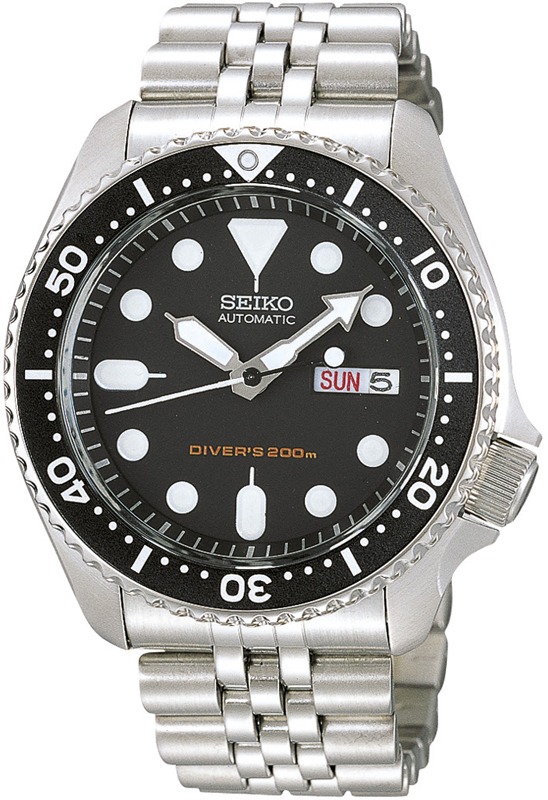 Seiko 5 นาฬิกาข้อมือ Sports Automatic DIVER 200 M Mens Watch รุ่น SKX007K2 - Silver/Black