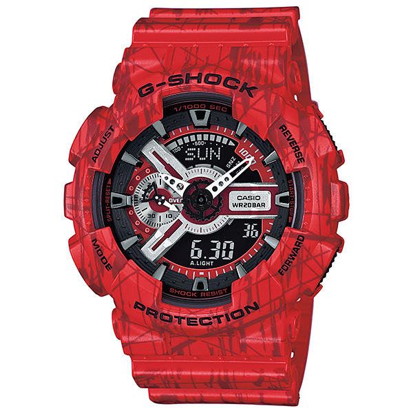 Casio G-shock นาฬิกาข้อมือผู้ชาย สีแดง สายยางเรซิ่น รุ่น GA-110SL-4ADR