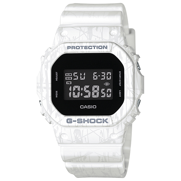 Casio G-Shock นาฬิกาข้อมือผู้ชาย สีขาว สายเรซิ่น รุ่น DW-5600SL-7