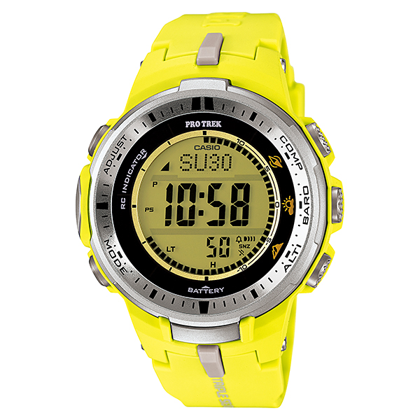 Casio Protrek นาฬิกา สีเหลือง สายเรซิ่น รุ่น PRW-3000-9BDR