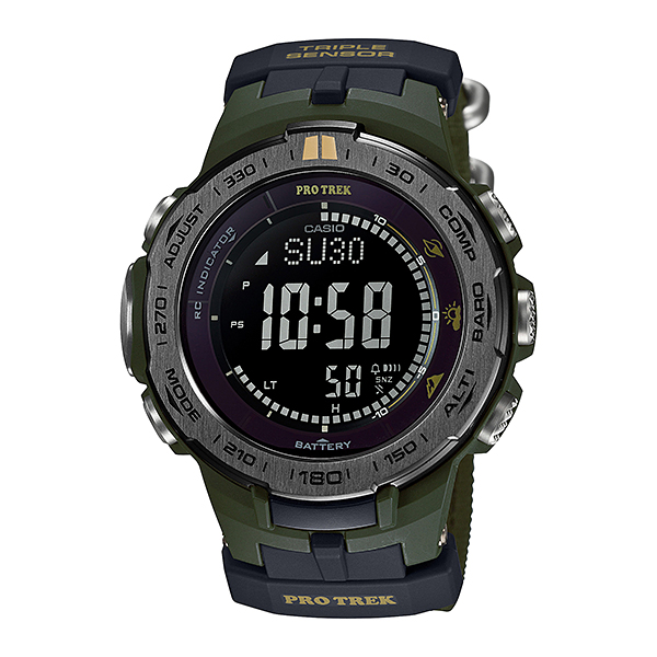 Casio Protrek นาฬิกาข้อมือสุภาพบุรุษ สายผ้า รุ่น PRW-3100G-3DR (สีเขียวทหาร) 