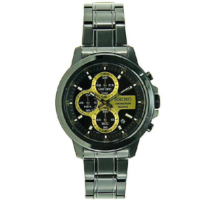 Seiko Chronograph นาฬิกาข้อมือ สีดำ/หน้าปัดดำ สายสแตนเลส รุ่น SKS511P1