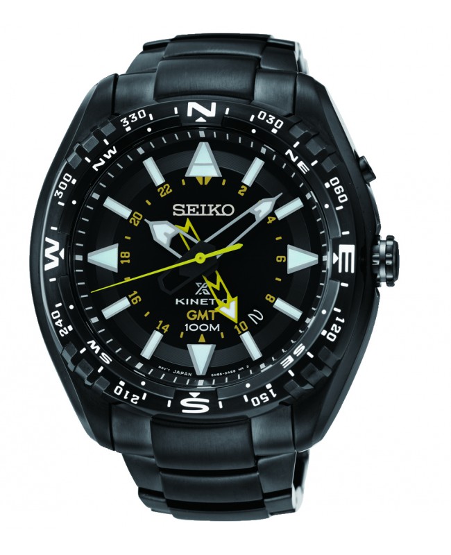 SEIKO PROSPEX KINETIC นาฬิกาข้อมือผู้ชาย สายสแตนเลส  สีดำ รุ่น SUN047P1