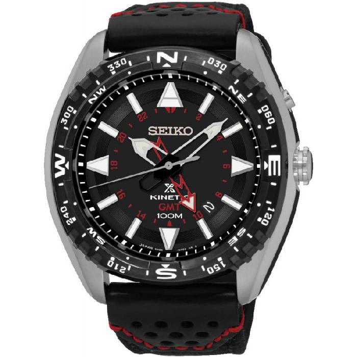 SEIKO PROSPEX KINETIC นาฬิกาข้อมือผู้ชาย สายหนัง สีดำ รุ่น SUN049P2