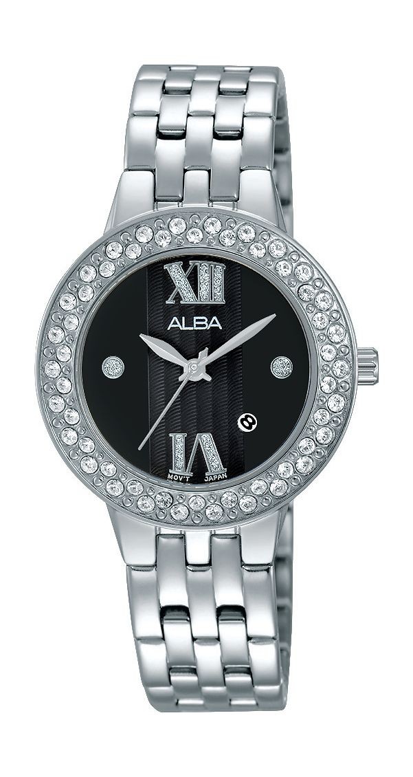 ALBA Crystal Swarovski นาฬิกาข้อมือผู้หญิง สายสแตนเลสสตีล รุ่น AH7H43X1 