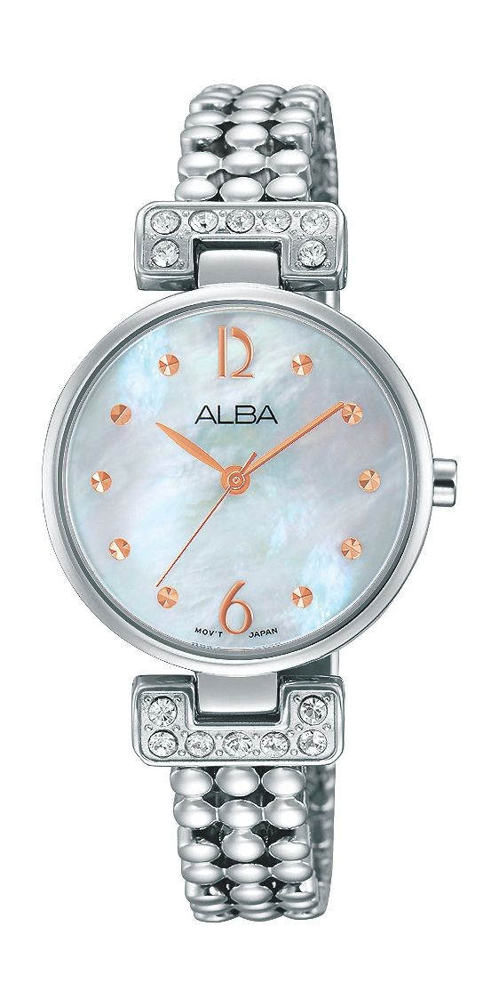 ALBA Crystal Swarovski นาฬิกาข้อมือผู้หญิง สายสแตนเลสสตีล รุ่น AH8267X1 