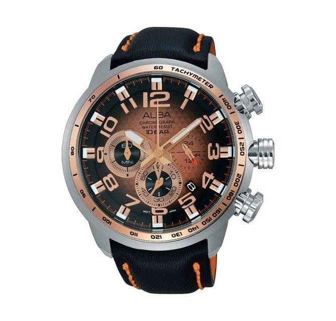 Alba Signa Chronograph Men's Watch นาฬิกาผู้ชาย สายหนัง รุ่น  รุ่น AU2158X1 