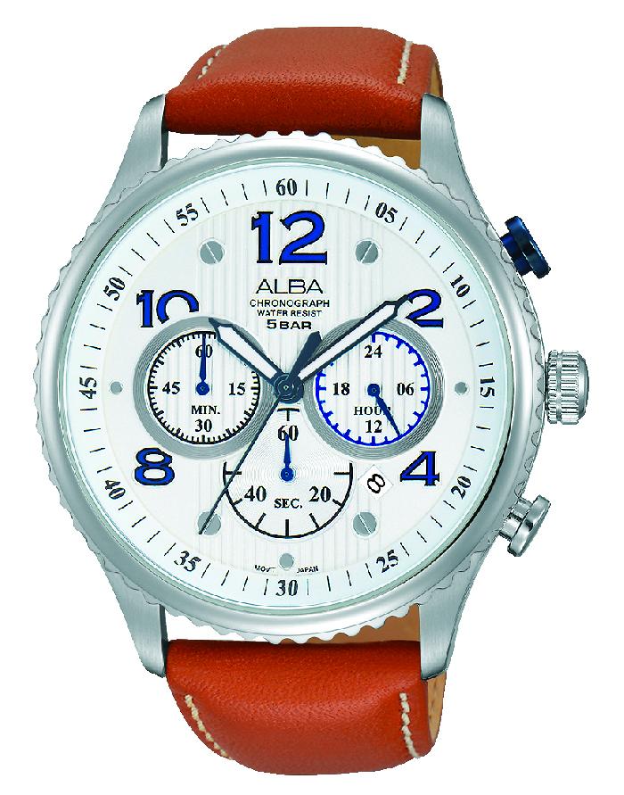 Alba Signa Chronograph Men's Watch นาฬิกาผู้ชาย สายหนัง รุ่น รุ่น AT3867X1    