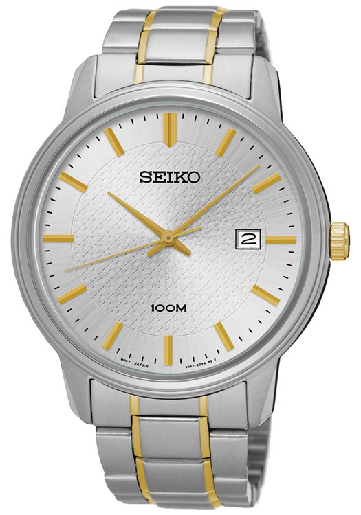 SEIKO Neo Classic นาฬิกาข้อมือผู้ชาย สีทองสลับเงินหน้าปัดขาว รุ่น SUR197P1