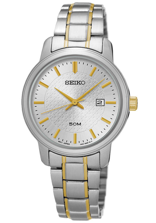 SEIKO Neo Classic นาฬิกาข้อมือผู้หญิง สีทองสลับเงินหน้าปัดขาว รุ่น SUR745P1