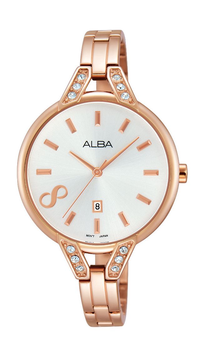 ALBA Crystal modern ladies นาฬิกาข้อมือหญิง รุ่น AH7H20X1 (PinkGold)