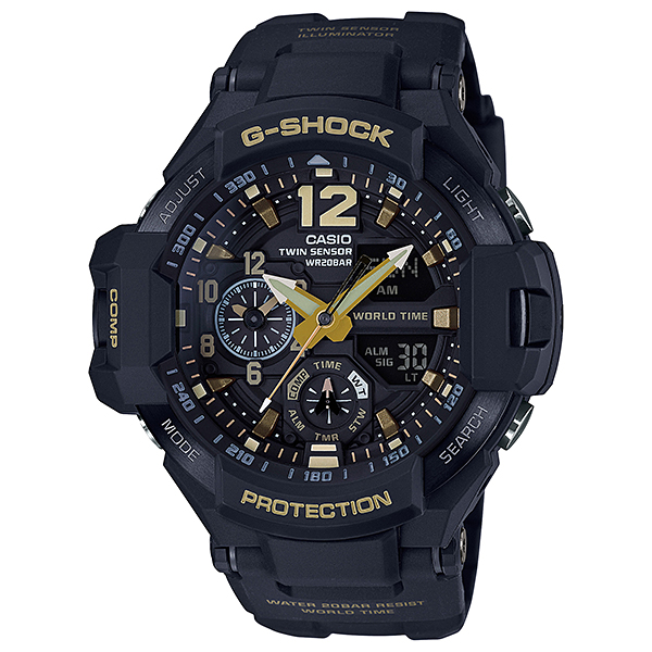 Casio G-shock นาฬิกาข้อมือชาย สีดำ สายเรซิ้น รุ่น GRAVITYMASTER Limited Edition GA-1100GB-1ADR 