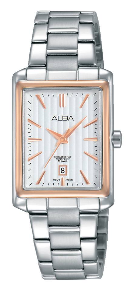 Alba modern ladies นาฬิกาข้อมือหญิง ทรงสี่เหลี่ยม รุ่น AH7J74X1