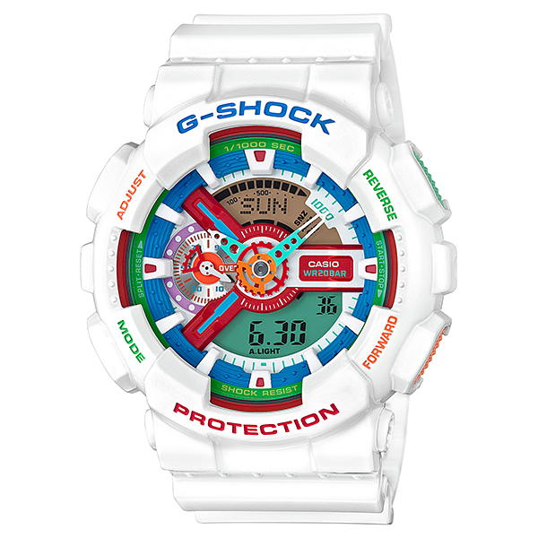 Casio G-Shock Crazy Color นาฬิกาข้อมือผู้ชาย สีขาว สายเรซิ่น รุ่น Limited Edition  GA-110MC-7ADR