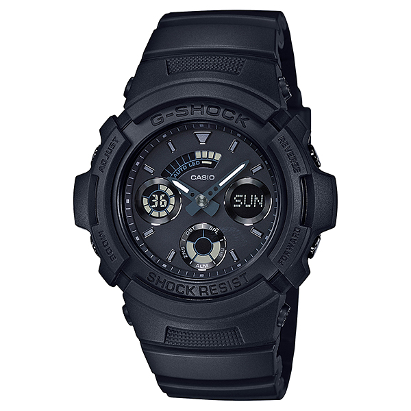 Casio G-Shock stealth black King นาฬิกาข้อมือผู้ชาย สายเรซิ่น รุ่น Limited Edition AW-591BB-1ADR