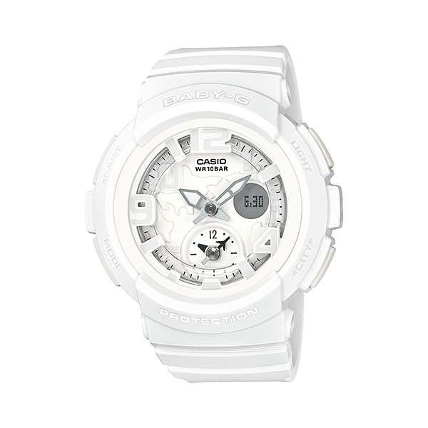 Casio Baby-G นาฬิกาข้อมือสุภาพสตรี สีขาว สายเรซิ่น รุ่น BGA-190BC-7BDR
