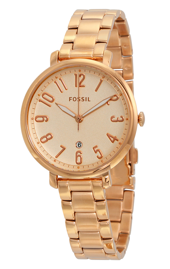 Fossil Jacqueline Rose Gold Dial Ladies Casual Watch นาฬิกาข้อมือ รุ่น ES3970