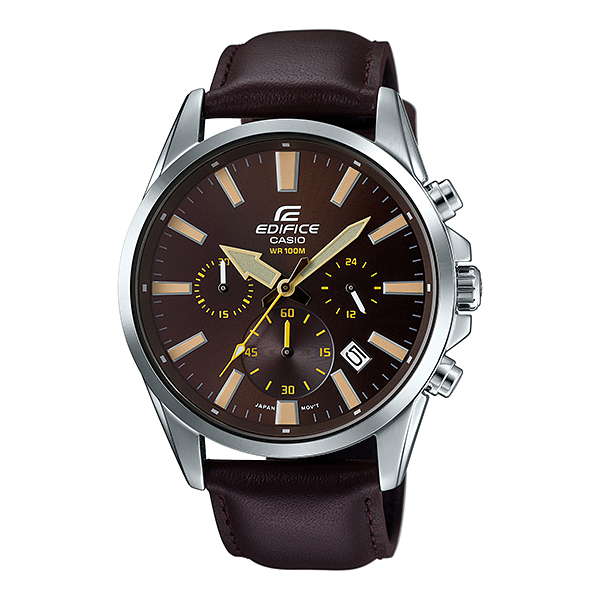 Casio Edifice นาฬิกาข้อมือชาย สายหนัง รุ่น EFV-510L-5AV - Silver