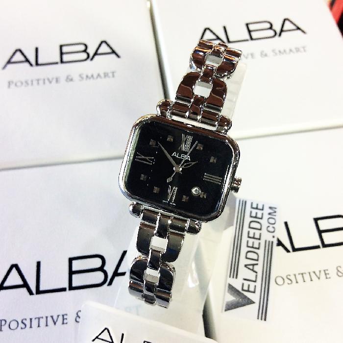  Alba modern ladies นาฬิกาข้อมือหญิง ทรงสี่เหลี่ยม สายสแตนเลส รุ่น AH7K03X1
